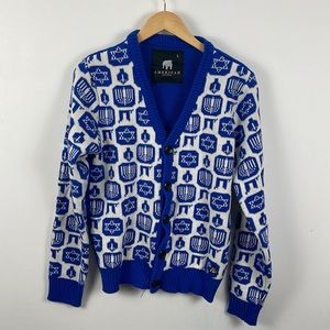 American Stitch Hanukkah Knit Cardigan - L